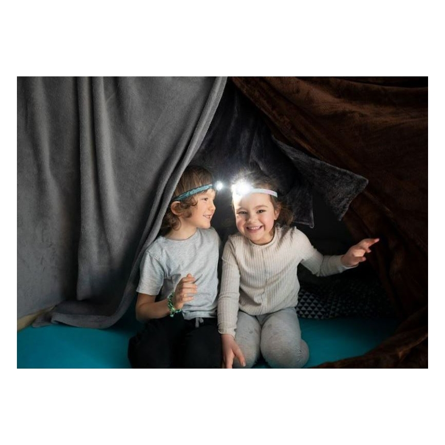 Ledlenser KIDLED4R DINO - polnilna otroška LED naglavna svetilka s zatemnjevanjem LED/280 mAh IPX4 40 lm 18 h zelena