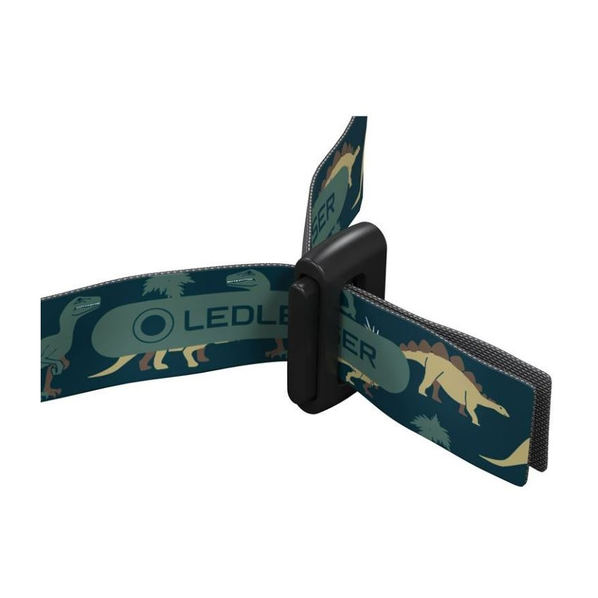 Ledlenser KIDLED4R DINO - polnilna otroška LED naglavna svetilka s zatemnjevanjem LED/280 mAh IPX4 40 lm 18 h zelena