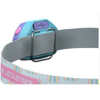 Ledlenser KIDLED4R RAINBOW - LED zatemnjiva polnilna naglavna svetilka za otroke LED/280 mAh IPX4 40 lm 18 h vijolična