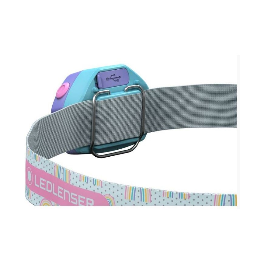 Ledlenser KIDLED4R RAINBOW - LED zatemnjiva polnilna naglavna svetilka za otroke LED/280 mAh IPX4 40 lm 18 h vijolična