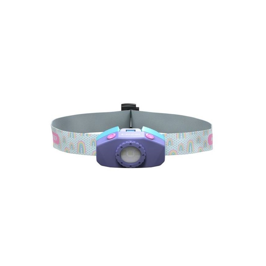 Ledlenser KIDLED4R RAINBOW - LED zatemnjiva polnilna naglavna svetilka za otroke LED/280 mAh IPX4 40 lm 18 h vijolična