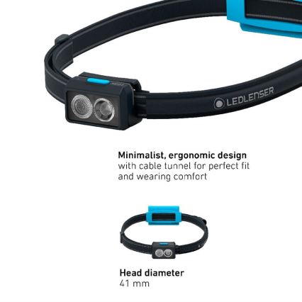 Ledlenser NEO3 - zatemnjiva LED čelna svetilka, 3xAAA, IP54, 400 lm, 20 h, modra
