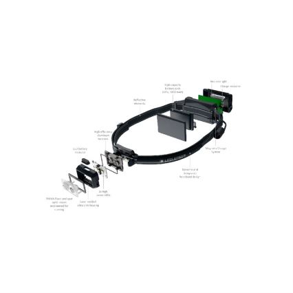 Ledlenser NEO5R - zatemnjevalna polnilna LED naglavna svetilka LED/1800mAh IP54 600 lm 35 h črna