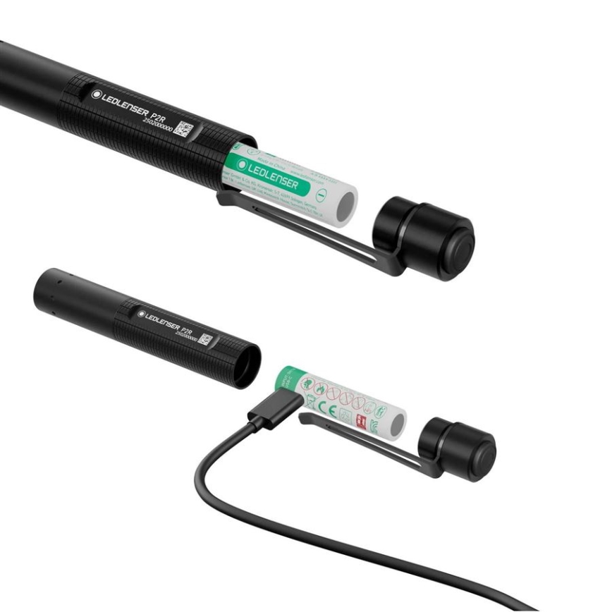 Ledlenser P2R - LED polnilna svetilka z nastavljivo svetlostjo LED/1xAAA/300 mAh IP54 200 lm 8 h črna