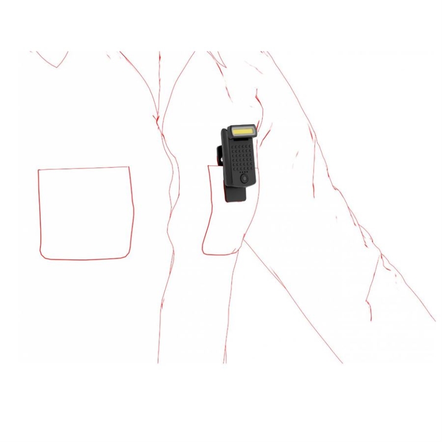 Ledlenser W1R - polnilna delovna LED-svetilka s sponko in zatemnjevanjem LED/740 mAh IP54 220 lm