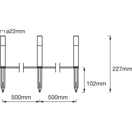 Ledvance - Dodatni SET 3x LED RGBW Zunanja svetilka SMART+ MINI 3xLED/1,9W/230V IP44 Wi-Fi