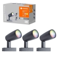 Ledvance - KOMPLET 3x LED RGBW Zunanja svetilka SMART+ SPOT 3xLED/4,5W/230V IP65 Wi-Fi