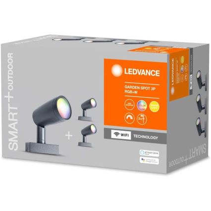 Ledvance - KOMPLET 3x LED RGBW Zunanja svetilka SMART+ SPOT 3xLED/4,5W/230V IP65 Wi-Fi