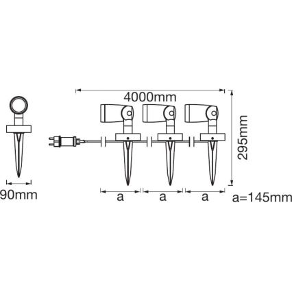 Ledvance - KOMPLET 3x LED RGBW Zunanja svetilka SMART+ SPOT 3xLED/4,5W/230V IP65 Wi-Fi