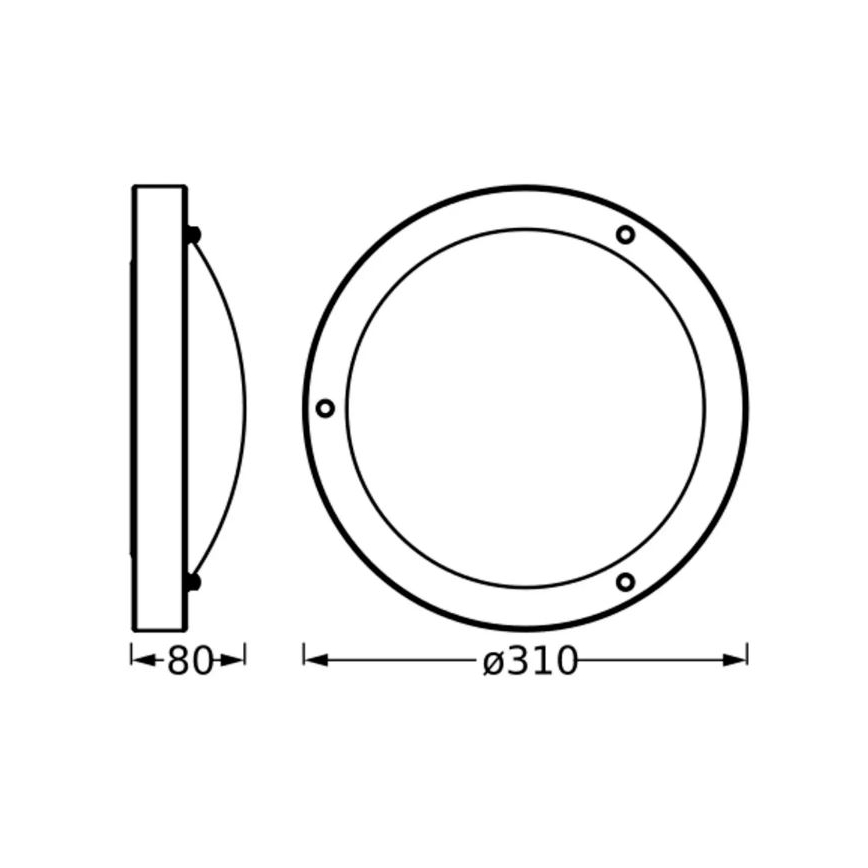 Ledvance - Kopalniška stropna svetilka BATHROOM CLASSIC 1xE27/15W/230V IP44