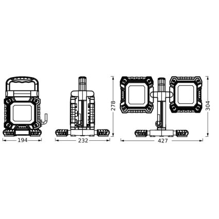 Ledvance - LED Delovna baterijska svetilka WORKLIGHT FLEX 2xLED/30W/230V IP65