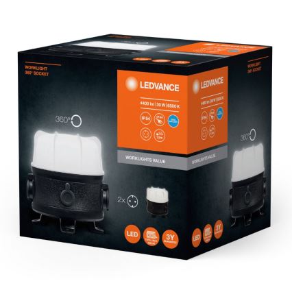 Ledvance - LED Delovna svetilka z 2 vtičnicama WORKLIGHT SOCKET LED/30W/230V IP54