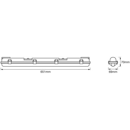 Ledvance - LED Industrijska fluorescentna svetilka DAMP T8 1xG13/7W/230V IP65