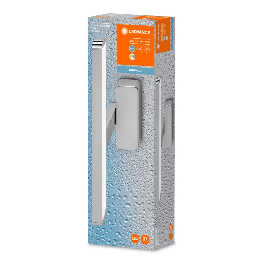 Ledvance - LED Kopalniška luč za osvetlitev ogledala DISC BAR LED/7W/230V 3000/4000K IP44