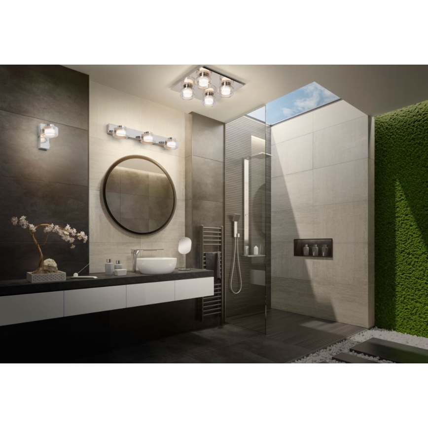 Ledvance - LED Kopalniška stenska svetilka ORBIS FLAME 2xLED/5,5W/230V 3000/4000K IP44 krom