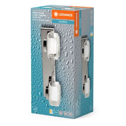 Ledvance - LED Kopalniška stenska svetilka ORBIS FLAME 2xLED/5,5W/230V 3000/4000K IP44 krom