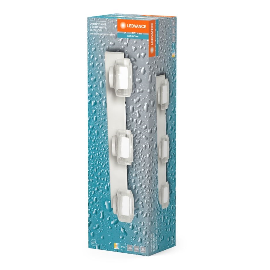 Ledvance - LED Kopalniška stenska svetilka ORBIS FLAME 3xLED/5,5W/230V 3000/4000K IP44 bela