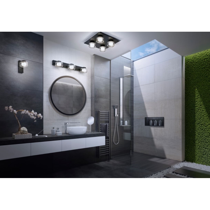 Ledvance - LED Kopalniška stenska svetilka ORBIS FLAME 3xLED/5,5W/230V 3000/4000K IP44 črna