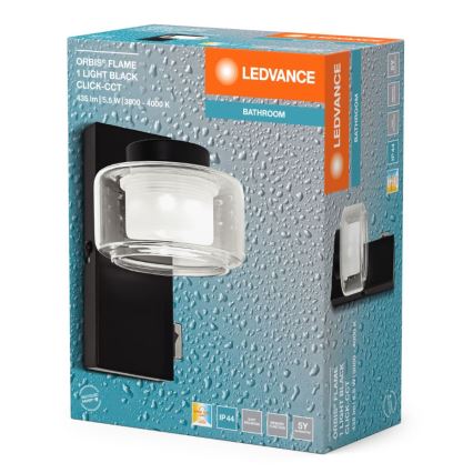 Ledvance - LED Kopalniška stenska svetilka ORBIS FLAME LED/5,5W/230V 3000/4000K IP44 črna