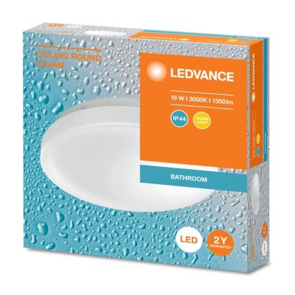 Ledvance - LED Kopalniška stropna svetilka CEILING ROUND LED/18W/230V 3000K IP44