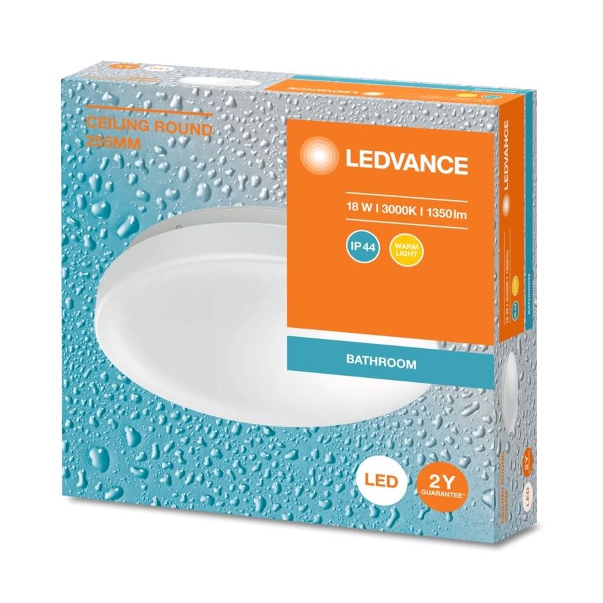 Ledvance - LED Kopalniška stropna svetilka CEILING ROUND LED/18W/230V 3000K IP44