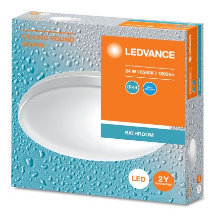 Ledvance - LED Kopalniška stropna svetilka CEILING ROUND LED/24W/230V 6500K IP44