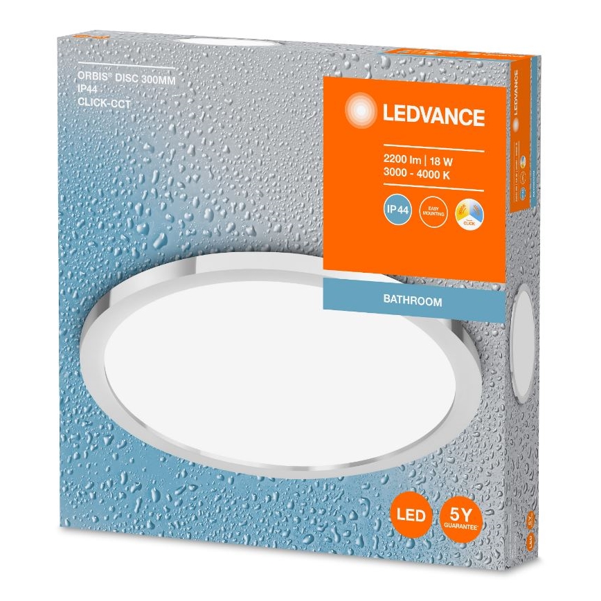 Ledvance - LED Kopalniška stropna svetilka DISC LED/18W/230V 3000/4000K IP44
