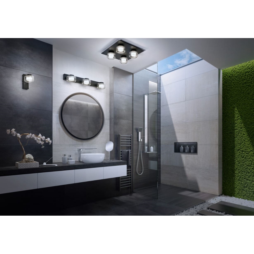 Ledvance - LED Kopalniška stropna svetilka ORBIS FLAME 4xLED/5,5W/230V 3000/4000K IP44 črna