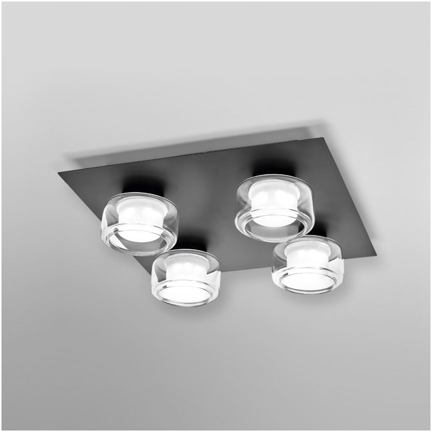 Ledvance - LED Kopalniška stropna svetilka ORBIS FLAME 4xLED/5,5W/230V 3000/4000K IP44 črna