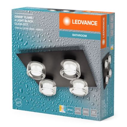 Ledvance - LED Kopalniška stropna svetilka ORBIS FLAME 4xLED/5,5W/230V 3000/4000K IP44 črna