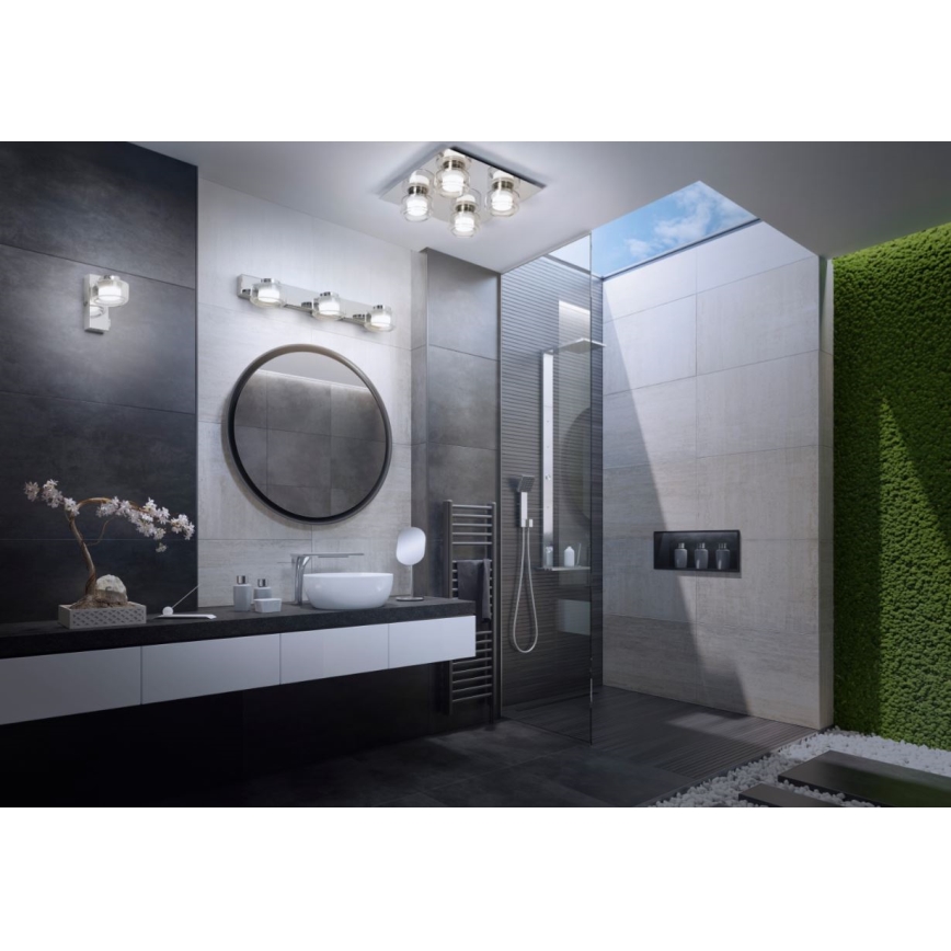 Ledvance - LED Kopalniška stropna svetilka ORBIS FLAME 4xLED/5,5W/230V 3000/4000K IP44 krom