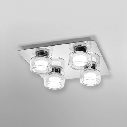 Ledvance - LED Kopalniška stropna svetilka ORBIS FLAME 4xLED/5,5W/230V 3000/4000K IP44 krom