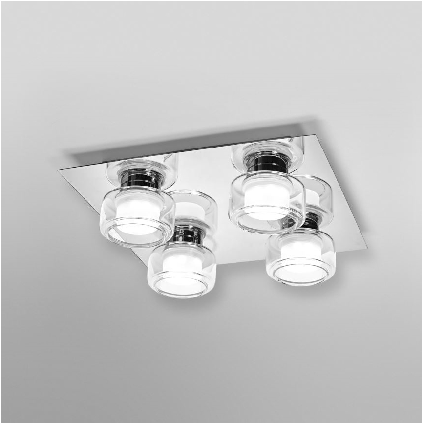 Ledvance - LED Kopalniška stropna svetilka ORBIS FLAME 4xLED/5,5W/230V 3000/4000K IP44 krom