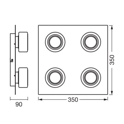 Ledvance - LED Kopalniška stropna svetilka ORBIS FLAME 4xLED/5,5W/230V 3000/4000K IP44 krom