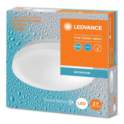 Ledvance - LED Kopalniška stropna svetilka s senzorjem CEILING ROUND LED/12W/230V IP44