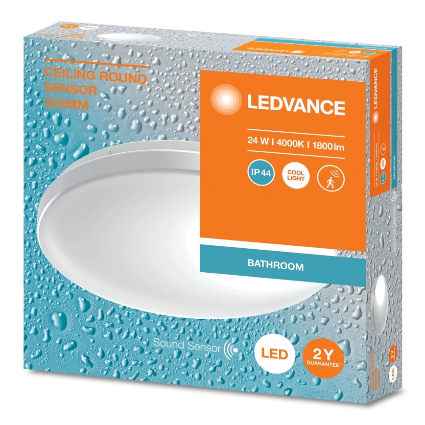 Ledvance - LED Kopalniška stropna svetilka s senzorjem CEILING ROUND LED/24W/230V IP44