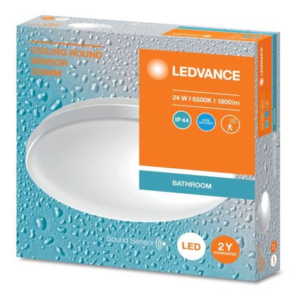 Ledvance - LED Kopalniška stropna svetilka s senzorjem CEILING ROUND LED/24W/230V IP44