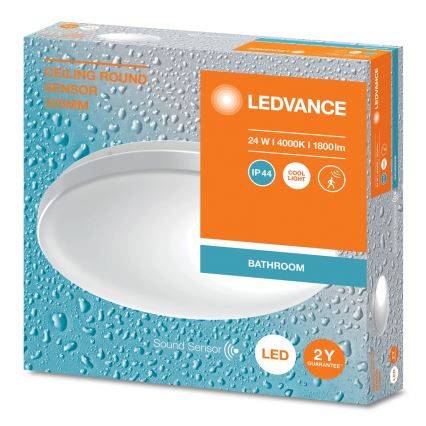 Ledvance - LED stropna svetilka za kopalnico s senzorjem mraka CEILING ROUND LED/24W/230V IP44