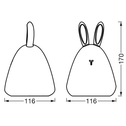Ledvance - LED Na dotik otroški noč mala svetilka TOUCH LED/2,5W/5V 1200 mAh