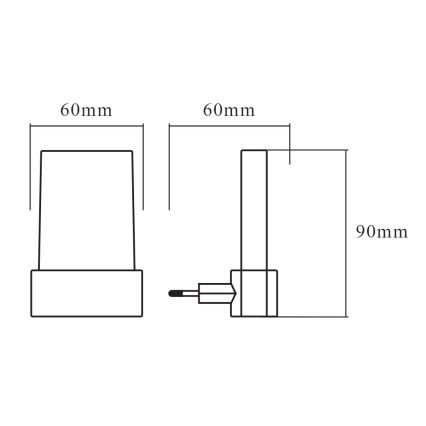 Ledvance - LED Nočna luč s senzorjem LUNETTA LED/0,28W/230V