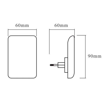 Ledvance - LED Nočna luč s senzorjem LUNETTA LED/0,28W/230V 3000K