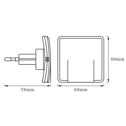 Ledvance - LED Nočna luč s senzorjem LUNETTA LED/0,3W/230V 3000K