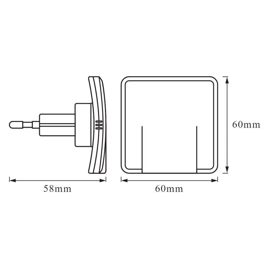 Ledvance - LED Nočna luč s senzorjem LUNETTA LED/0,3W/230V 3000K
