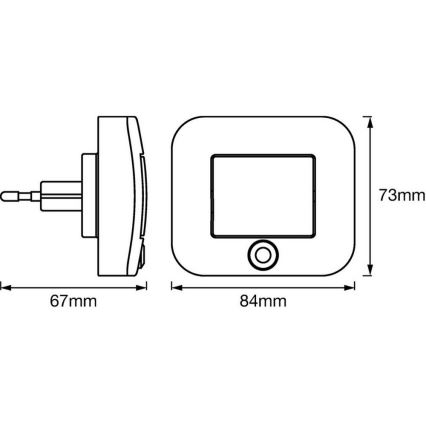 Ledvance - LED Nočna luč s senzorjem LUNETTA LED/0,7W/230V 3000K