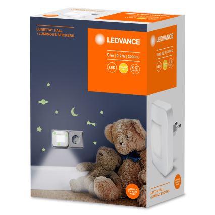 Ledvance - LED nočna svetilka s senzorjem sumraka LUNETTA LED/0,2W/230V