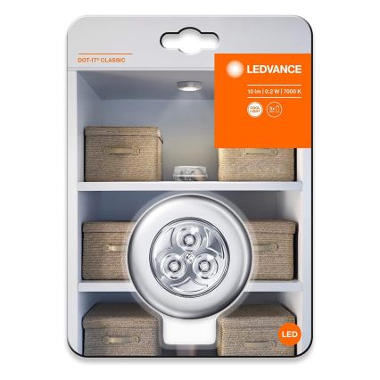Ledvance - LED Orientacijska svetilka na dotik DOT-IT LED/0,2W/3xAAA