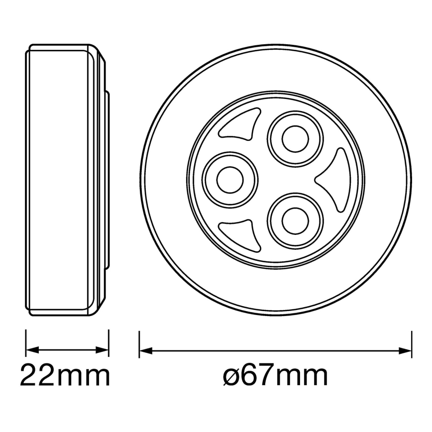 Ledvance - LED Orientacijska svetilka na dotik DOT-IT LED/0,2W/3xAAA