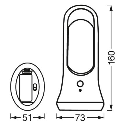 Ledvance - LED Orientacijska svetilka s senzorjem MOBILE LED/0,7W/4xAAA