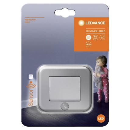 Ledvance - LED Orientacijska svetilka s senzorjem NIGHTLUX LED/0,25W/3xAAA