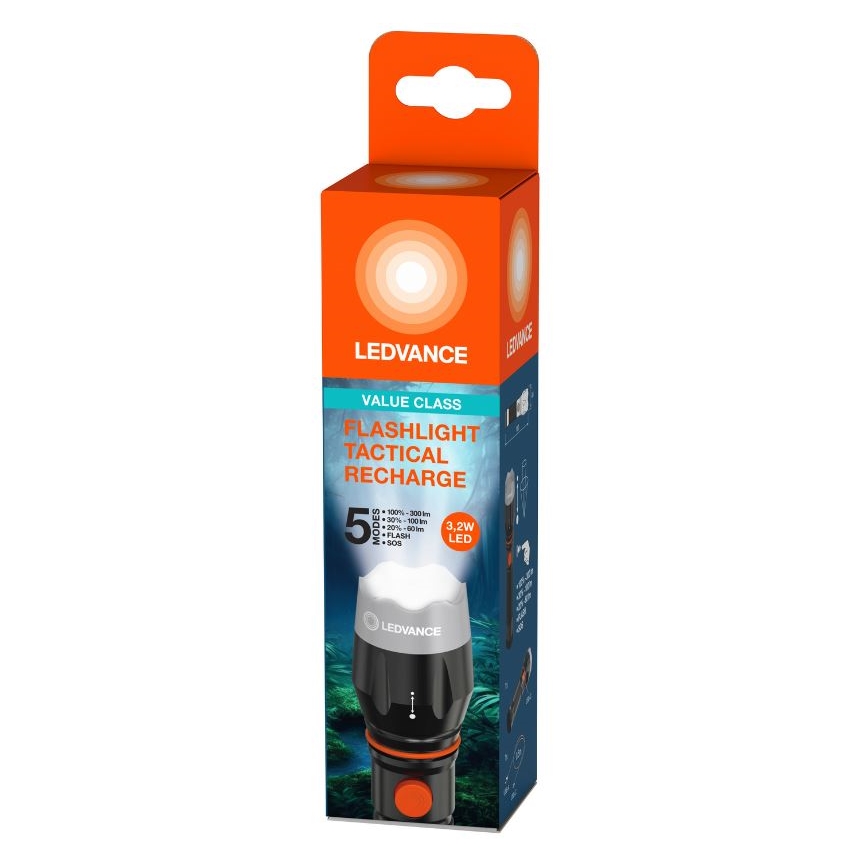 Ledvance - LED Polnilna baterijska svetilka FLASHLIGHT LED/3,2W/5V 1500mAh